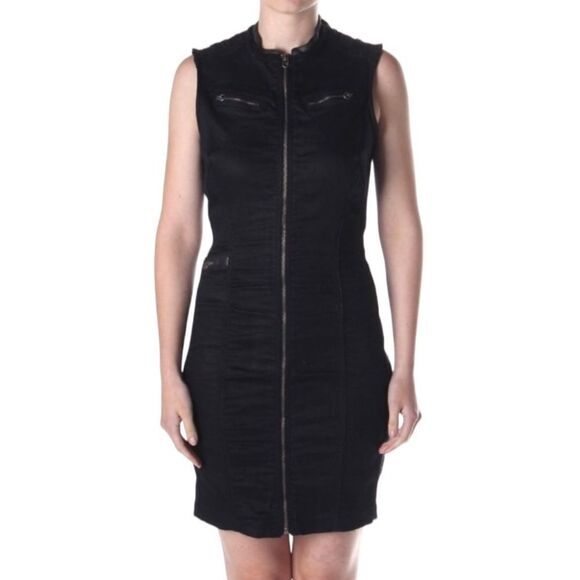 G-Star Raw Lynn Avity Slim Front Zip Denim Dress Sz XS - Picture 1 of 12